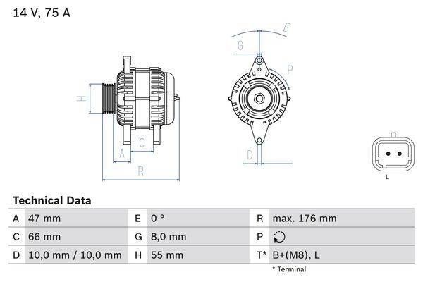 BOSCH 0 986 042 191 Alternator