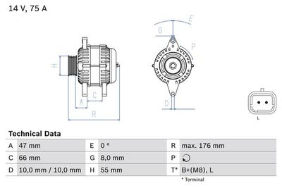 Alternator BOSCH 0 986 042 191