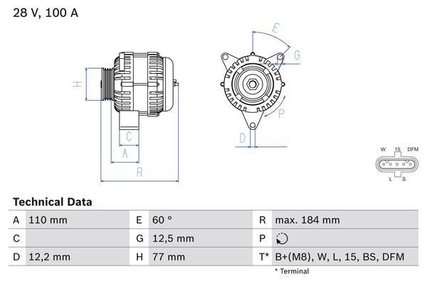 BOSCH 0 986 042 390 Alternator