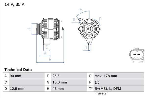 BOSCH 0 986 042 470 Alternator