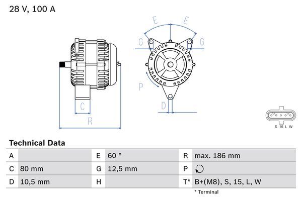 BOSCH 0 986 042 590 Alternator