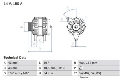 Alternator BOSCH 0 986 044 400