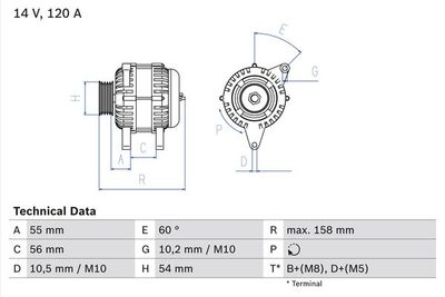 Alternator BOSCH 0 986 044 410