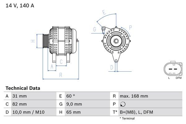 BOSCH 0 986 044 470 Alternator