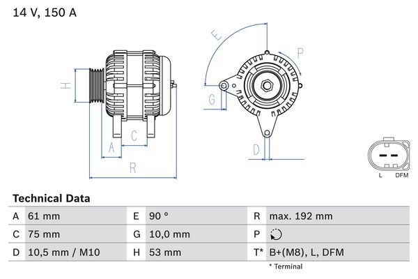 BOSCH 0 986 045 251 Alternator