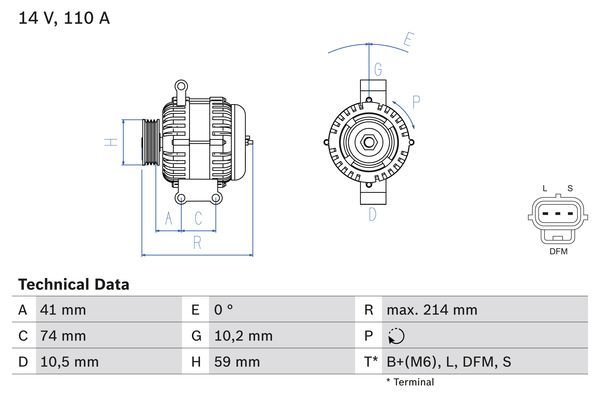 BOSCH 0 986 045 370 Alternator