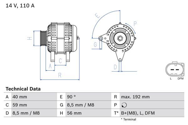 BOSCH 0 986 045 390 Alternator