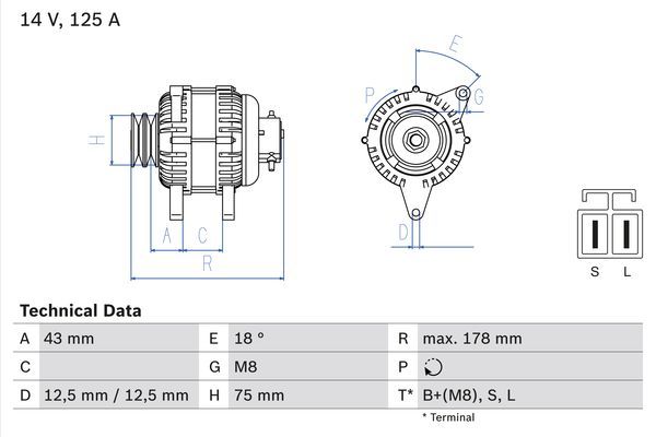 BOSCH 0 986 045 611 Alternator