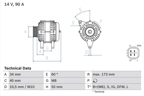 BOSCH 0 986 046 110 Alternator