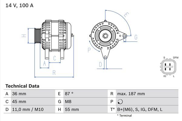 BOSCH 0 986 046 120 Alternator