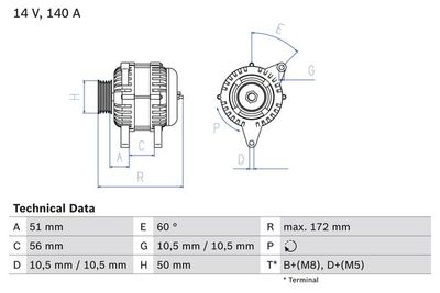 Alternator BOSCH 0 986 046 230