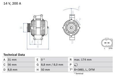 Alternator BOSCH 0 986 046 340
