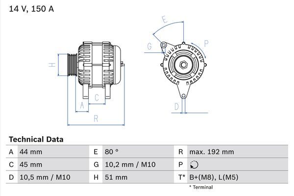 BOSCH 0 986 046 511 Alternator
