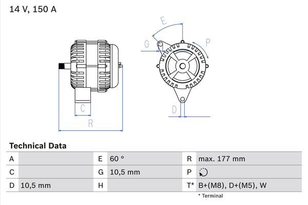 BOSCH 0 986 047 210 Alternator