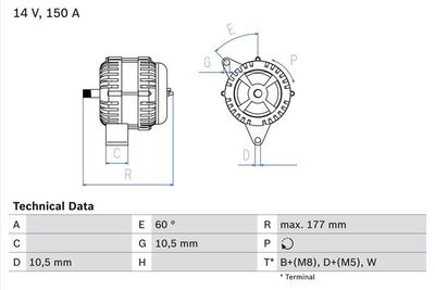 Alternator BOSCH 0 986 047 210