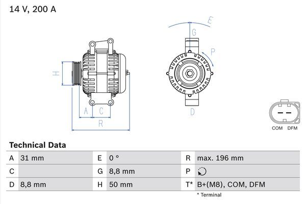 BOSCH 0 986 047 490 Alternator
