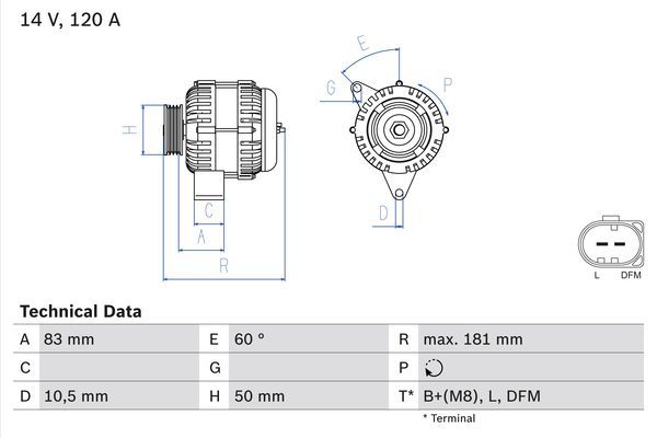 BOSCH 0 986 047 540 Alternator