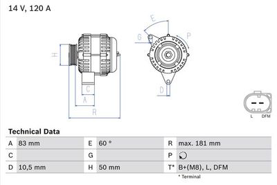 Alternator BOSCH 0 986 047 540