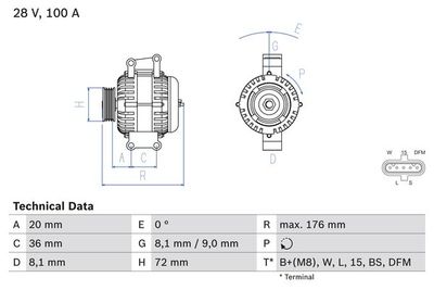 Alternator BOSCH 0 986 047 820