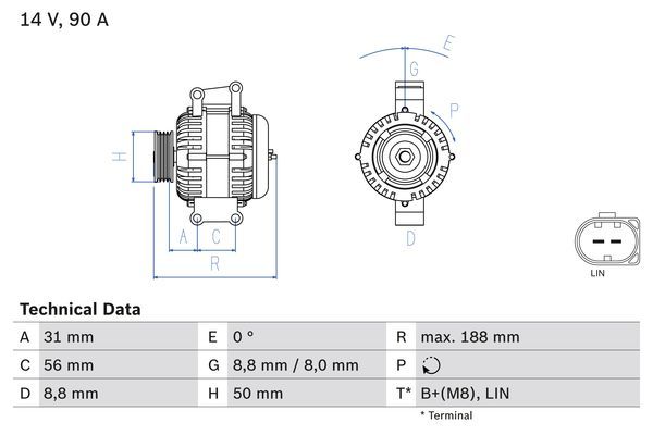 BOSCH 0 986 047 840 Alternator