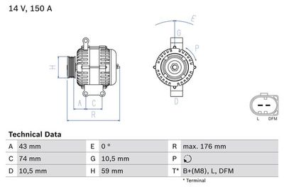 Alternator BOSCH 0 986 047 910