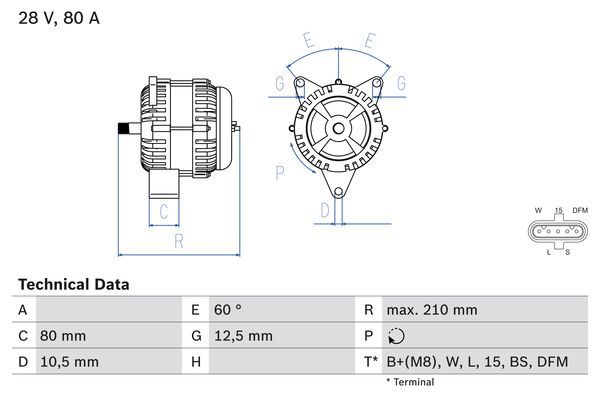 BOSCH 0 986 048 100 Alternator