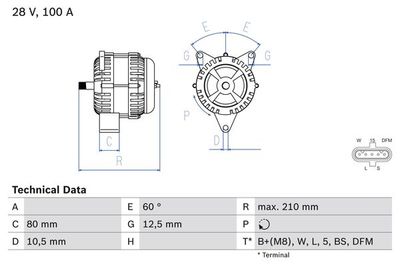 Alternator BOSCH 0 986 048 110
