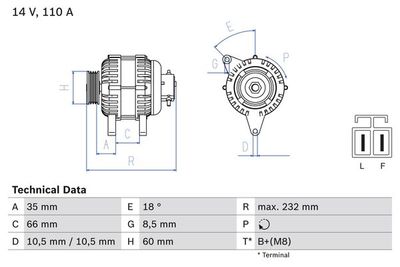 Alternator BOSCH 0 986 048 301