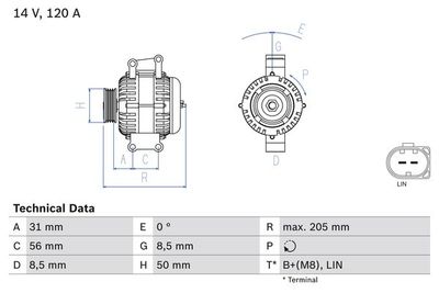 Alternator BOSCH 0 986 049 010