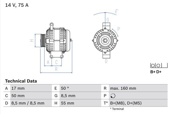 BOSCH 0 986 049 081 Alternator