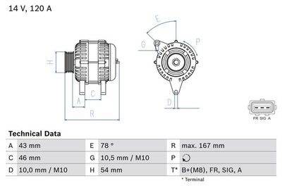 Alternator BOSCH 0 986 049 171