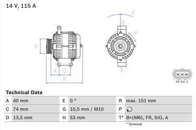 Alternator BOSCH 0 986 049 460