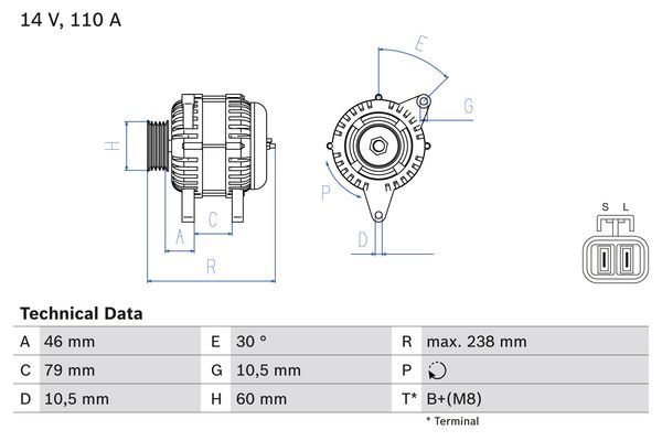BOSCH 0 986 049 500 Alternator