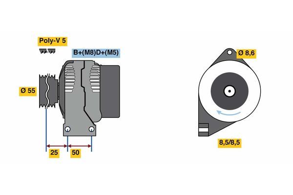 BOSCH 0 986 049 540 Alternator