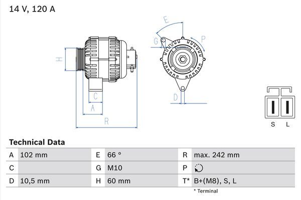 BOSCH 0 986 049 550 Alternator