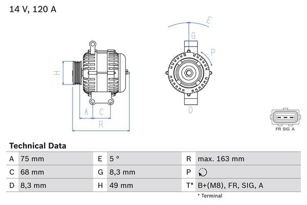 BOSCH 0 986 049 670 Alternator