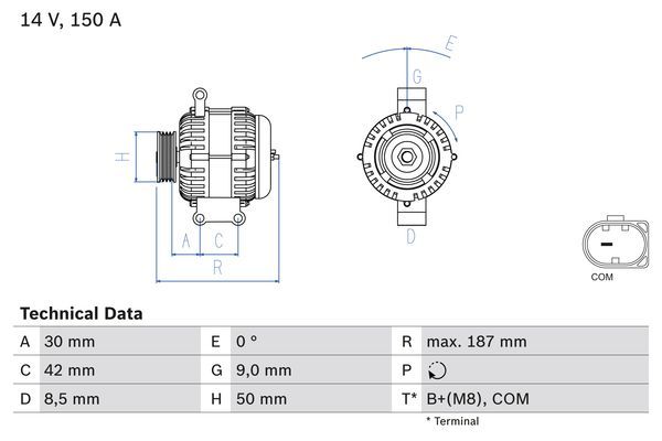 BOSCH 0 986 080 040 Alternator