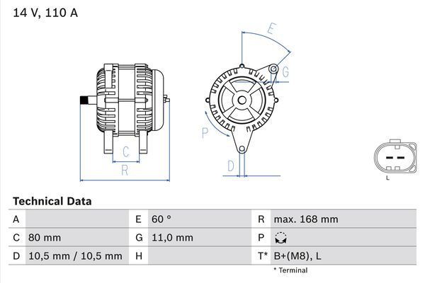 BOSCH 0 986 080 060 Alternator