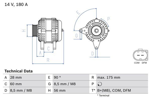 BOSCH 0 986 080 090 Alternator