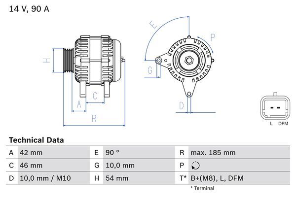 BOSCH 0 986 080 190 Alternator