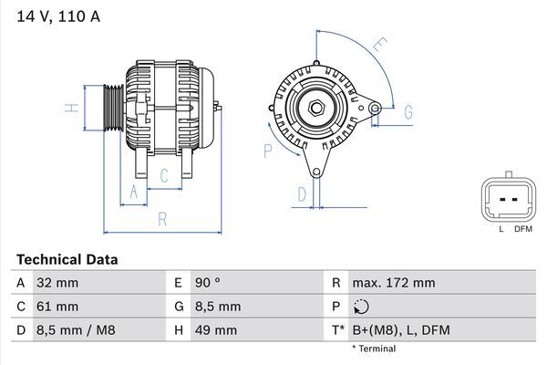 BOSCH 0 986 080 330 Alternator
