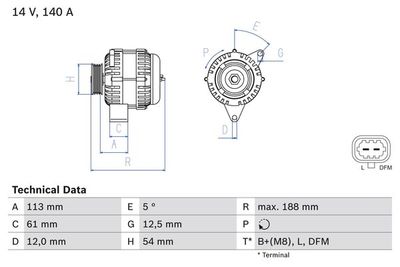Alternator BOSCH 0 986 080 380