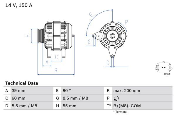 BOSCH 0 986 080 410 Alternator