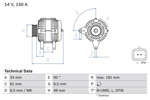 BOSCH 0 986 080 420 Alternator