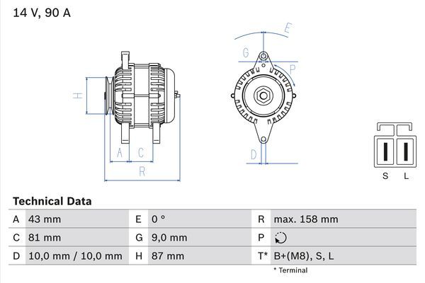 BOSCH 0 986 080 430 Alternator