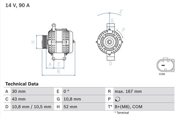 BOSCH 0 986 080 500 Alternator