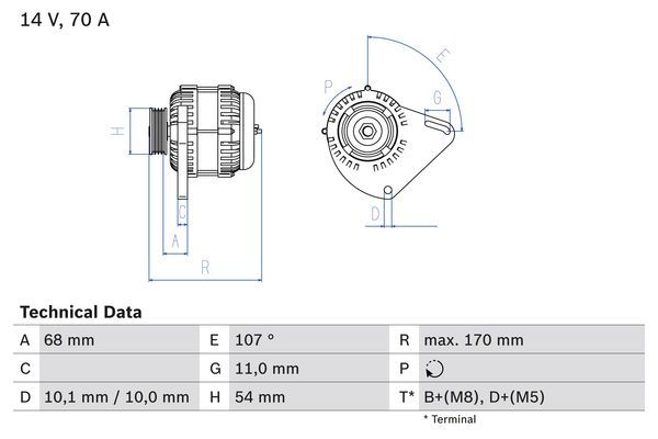 BOSCH 0 986 080 560 Alternator