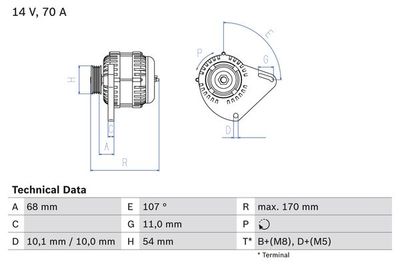 Alternator BOSCH 0 986 080 560
