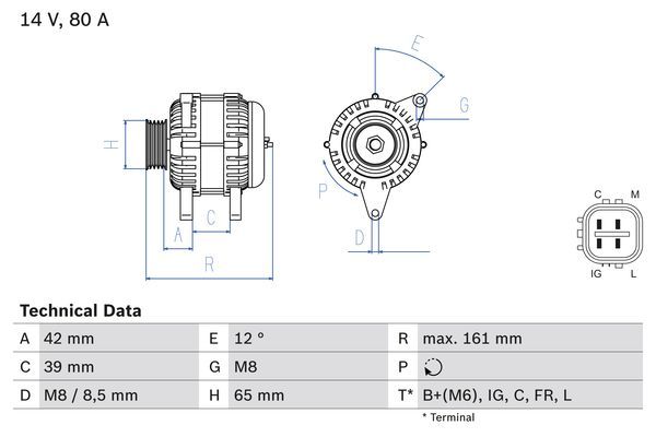 BOSCH 0 986 080 570 Alternator