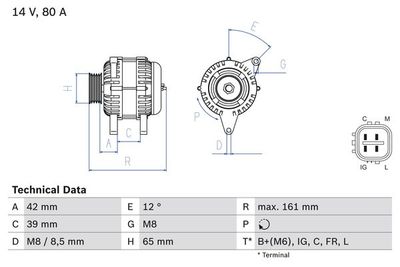 Alternator BOSCH 0 986 080 570